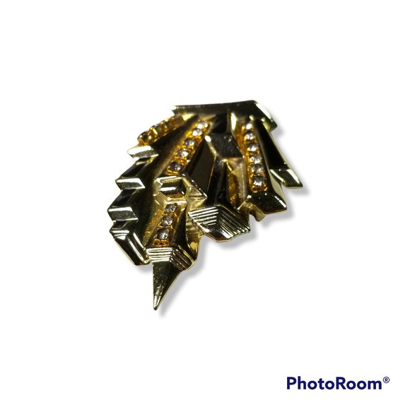 AJC Vintage City Scape Building Brooch Pin Enamel and Rhinestone RARE - Picture 9 of 13